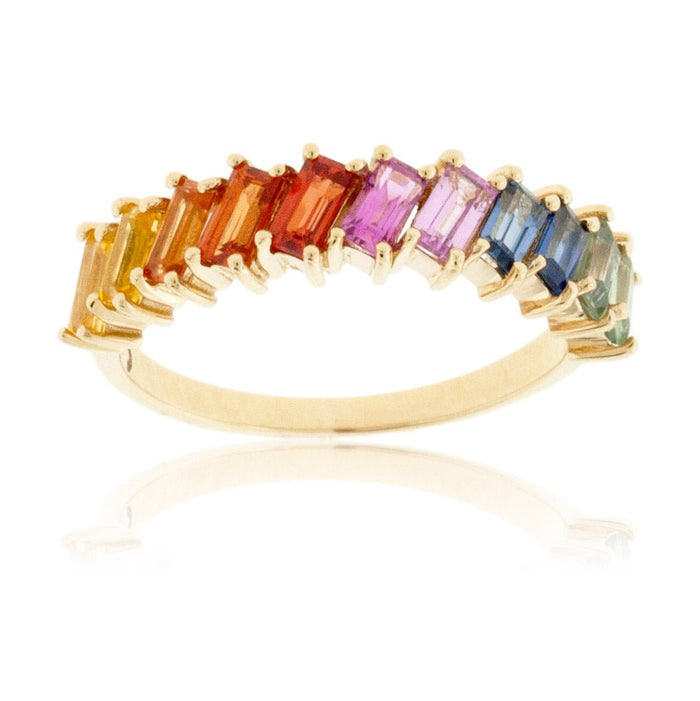 Rainbow Sapphire Baguette Style Ring - Park City Jewelers