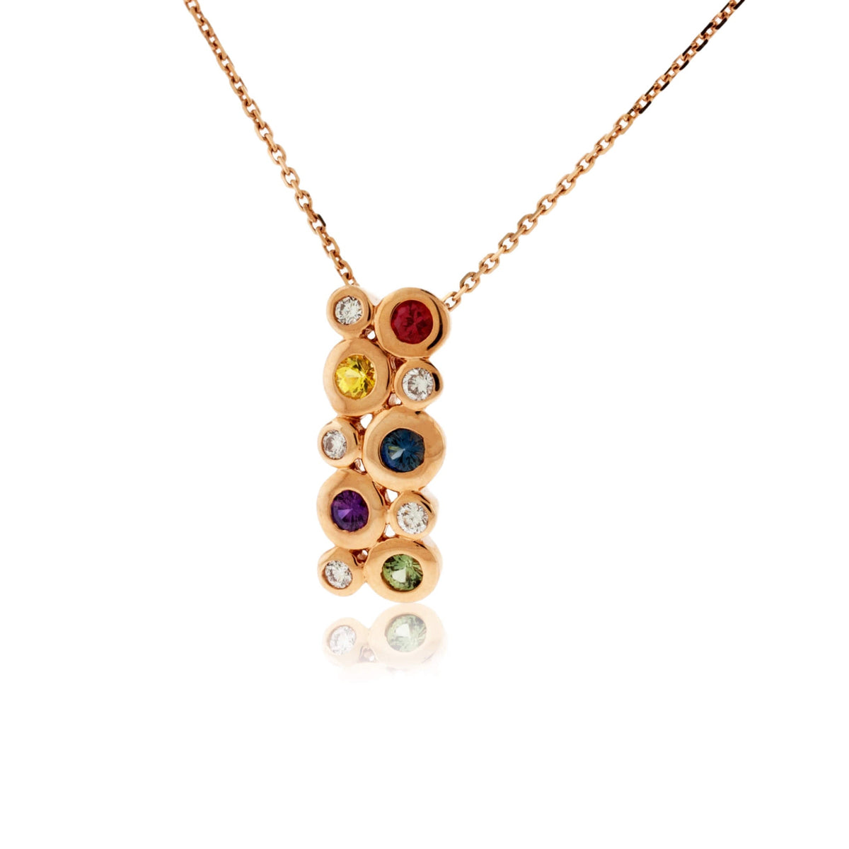 Rainbow Sapphire Bezel Bubble Pendant - Park City Jewelers