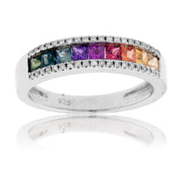 Rainbow Sapphire & Diamond Ring - Park City Jewelers