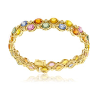 Rainbow Sapphire & Diamond Tennis Bracelet - Park City Jewelers