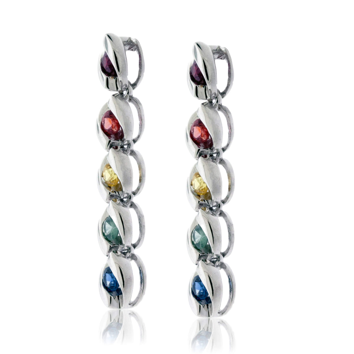 Rainbow Sapphire Drop Earrings - Park City Jewelers