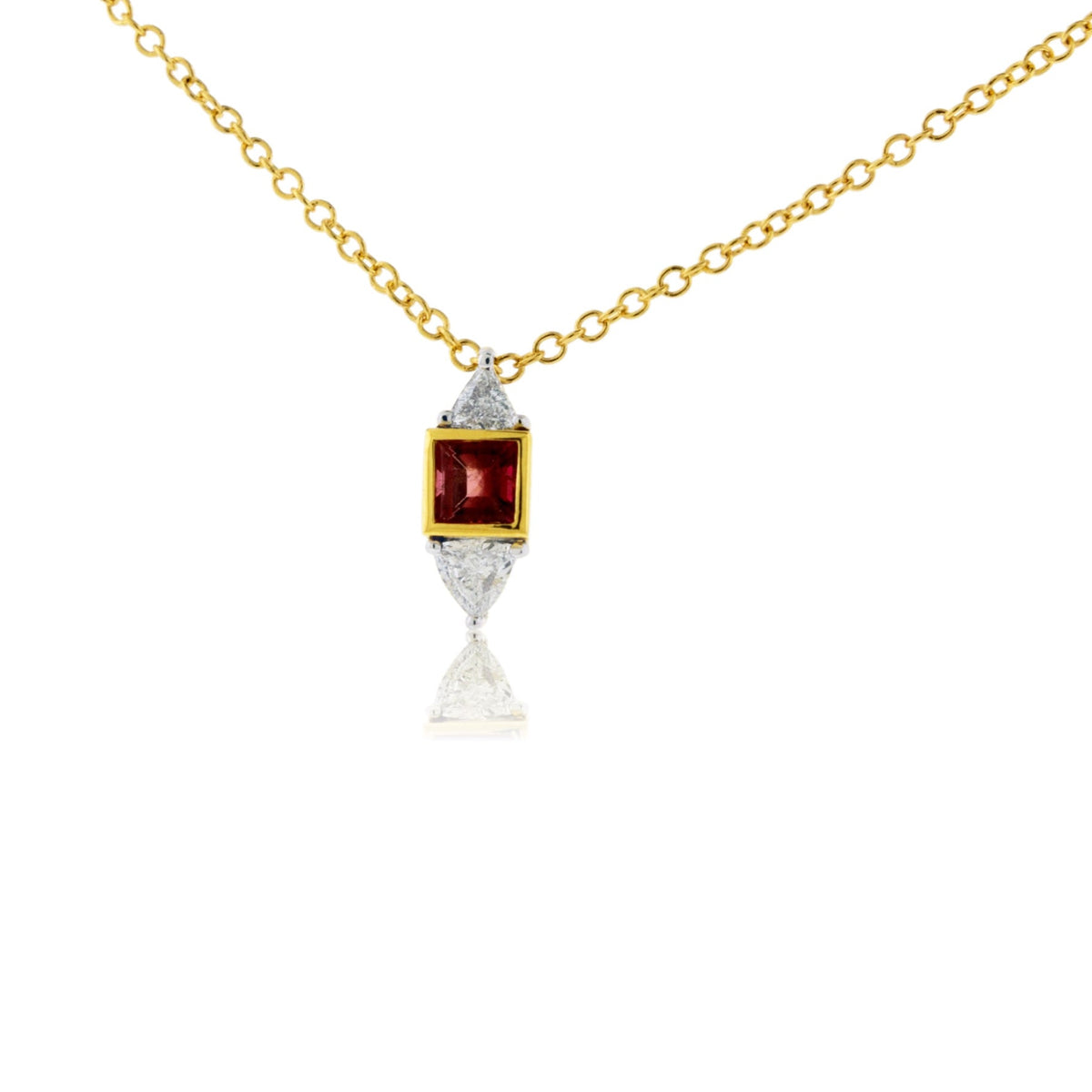 Rare Red Emerald & Diamond Classic Style Pendant - Park City Jewelers