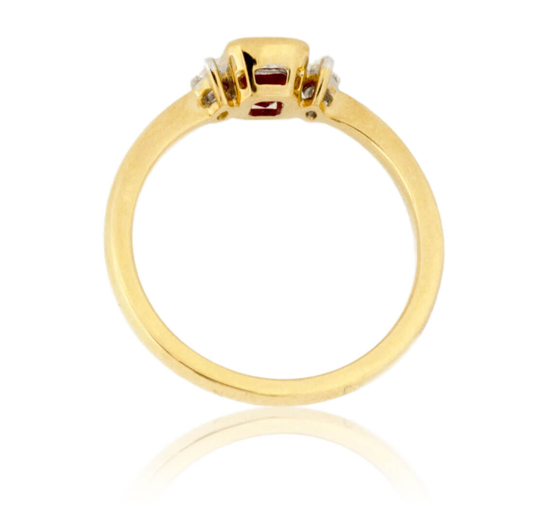 Yellow Gold Satin Finish Flush Set Diamond Ring – Park City Jewelers