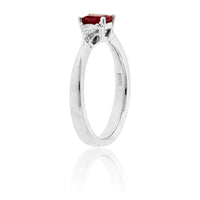 Red Beryl Emerald & Round Diamond Platinum Ring - Park City Jewelers