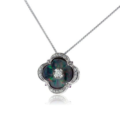 Reflective Opal Pendant with Diamond - Park City Jewelers