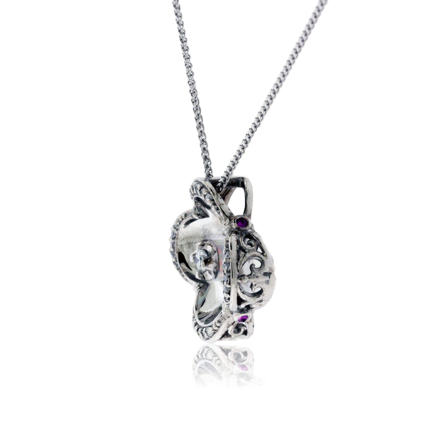 Reflective Opal Pendant with Diamond - Park City Jewelers