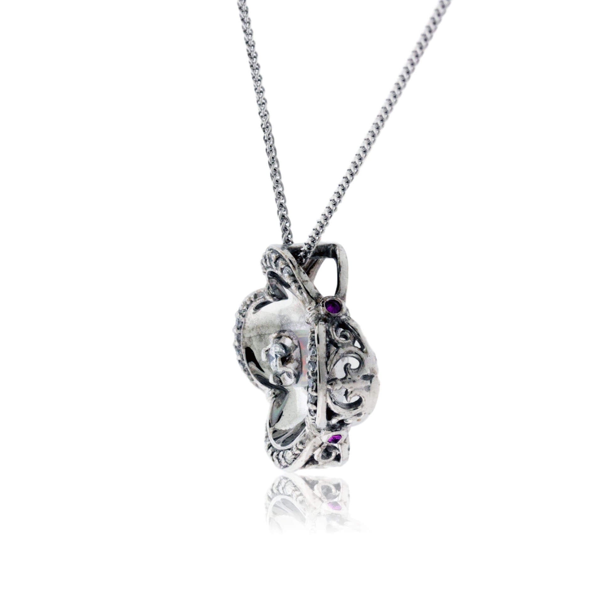 Reflective Opal Pendant with Diamond - Park City Jewelers