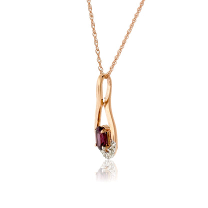 Rhodolite Garnet and Diamond Pendant - Park City Jewelers