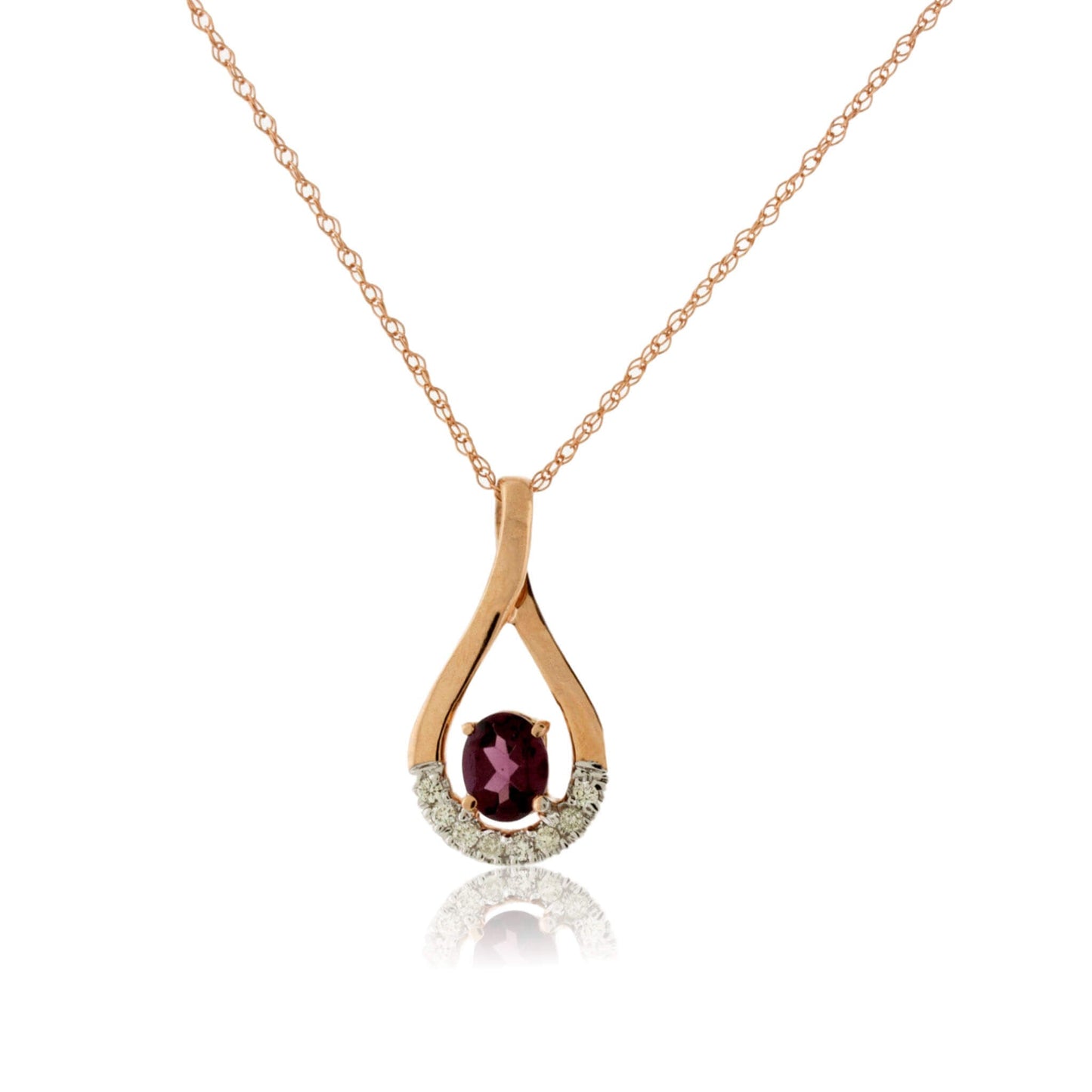 Rhodolite Garnet and Diamond Pendant - Park City Jewelers