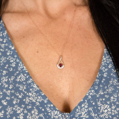 Rhodolite Garnet and Diamond Pendant - Park City Jewelers