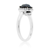 Rose-Cut Black Diamond & Diamond Halo Ring - Park City Jewelers