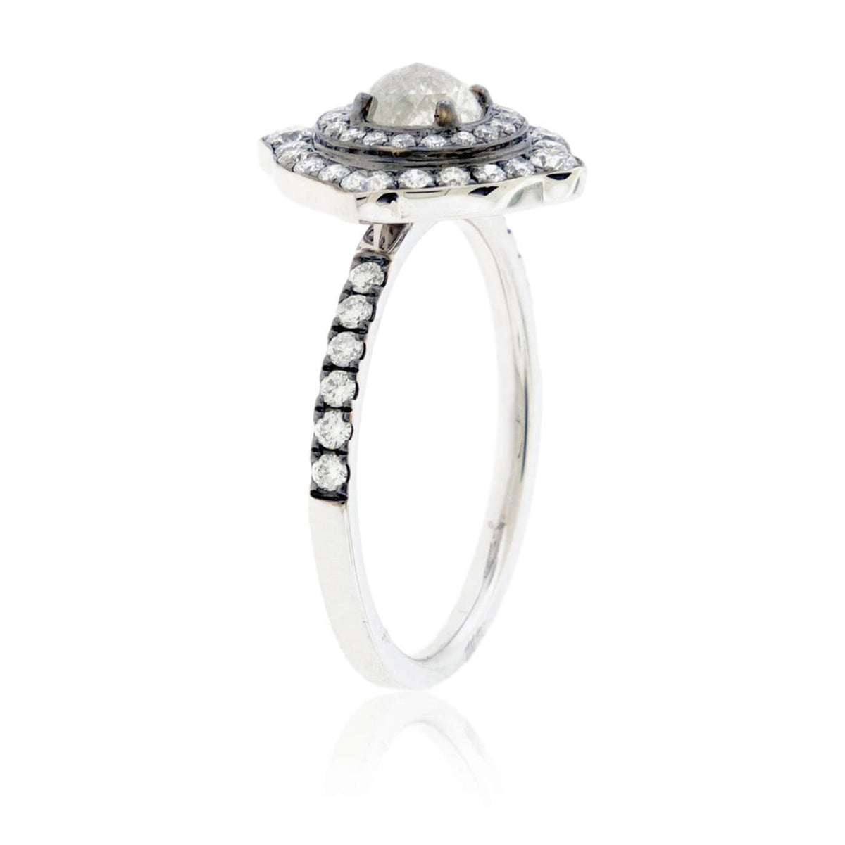 Rose-Cut Diamond & Diamond Expanded Halo Ring - Park City Jewelers