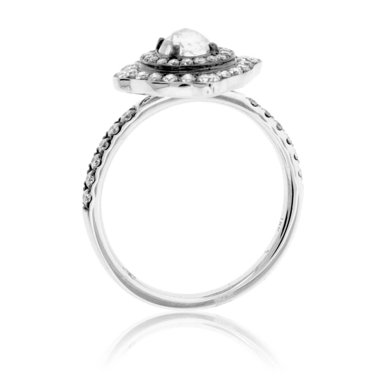 Rose-Cut Diamond & Diamond Expanded Halo Ring - Park City Jewelers