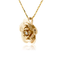 Rose Flower Style and Diamond Pendant - Park City Jewelers