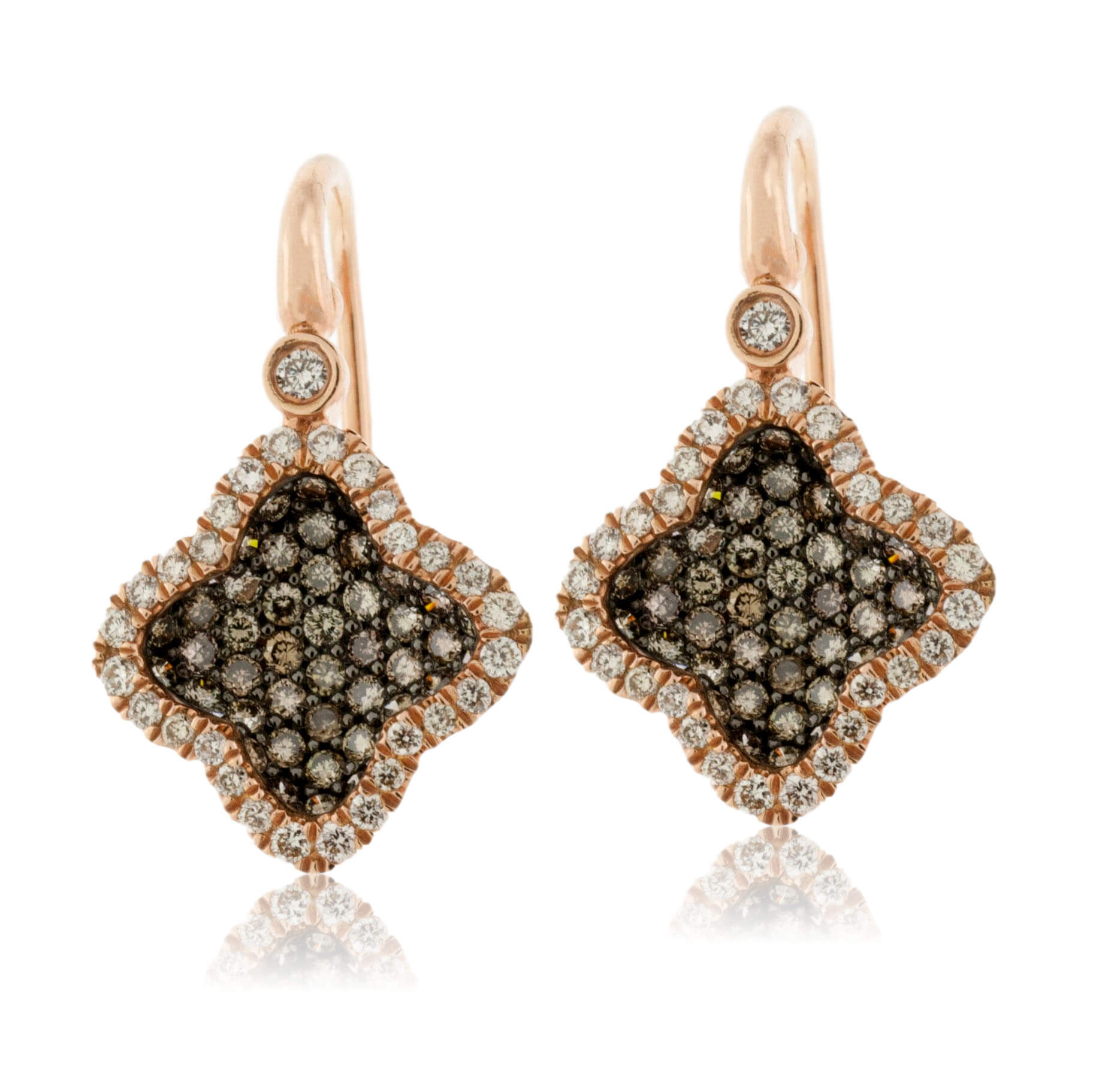 Rose gold diamond outlet dangle earrings