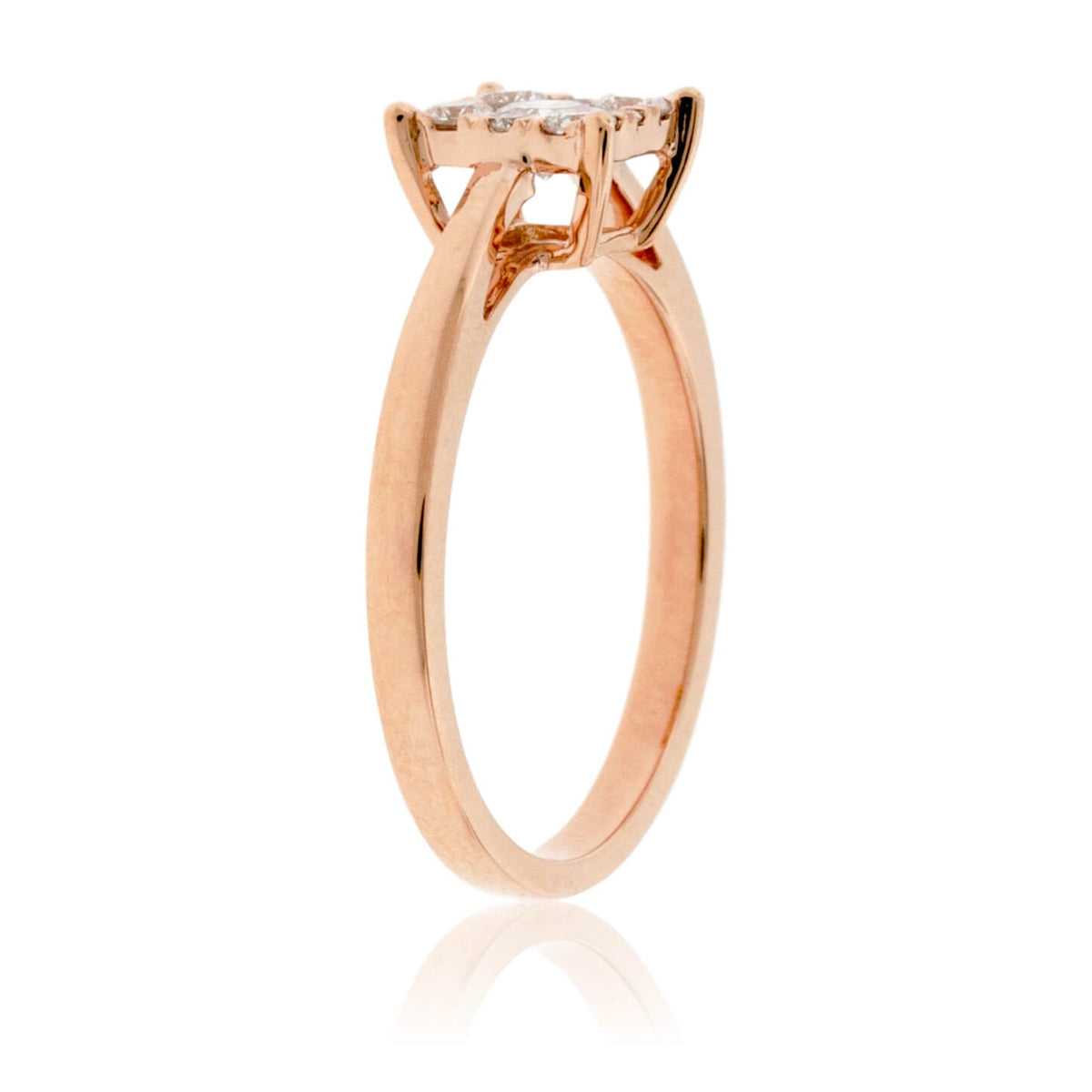Rose Gold Diamond Cluster Engagement Ring - Park City Jewelers