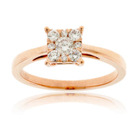 Rose Gold Diamond Cluster Engagement Ring - Park City Jewelers