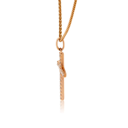 Rose Gold Diamond Cross Pendant - Park City Jewelers