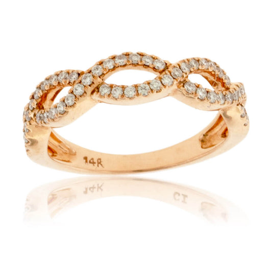 Rose Gold Diamond Infinity Style Band - Park City Jewelers