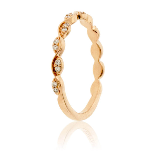 Rose Gold Marquise Shape Round Diamond Style Band - Park City Jewelers