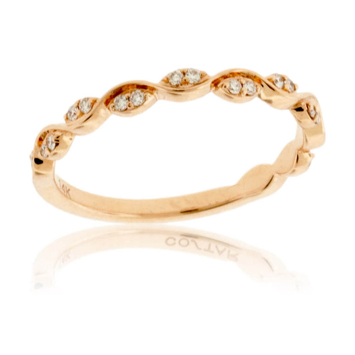 Rose Gold Marquise Shape Round Diamond Style Band - Park City Jewelers