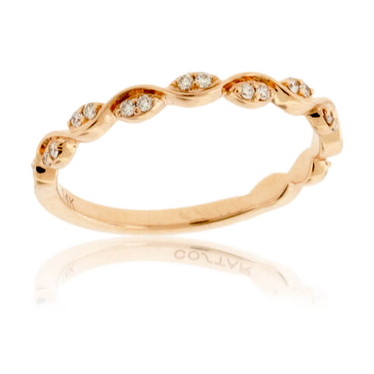Rose Gold Marquise Shape Round Diamond Style Band - Park City Jewelers