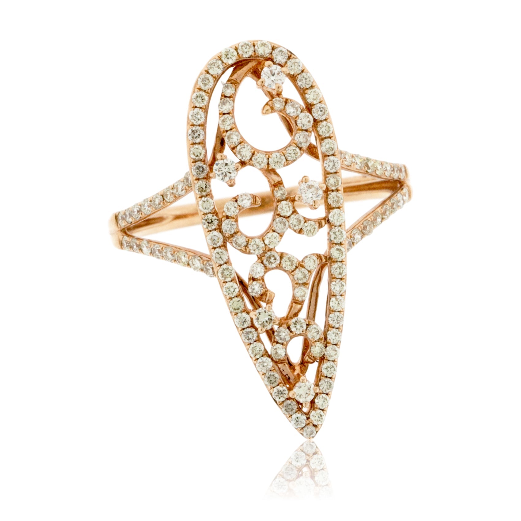 Rose Gold Right Hand Diamond Statement Ring - Park City Jewelers