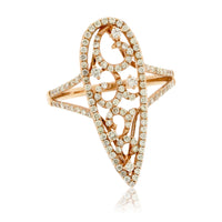 Rose Gold Right Hand Diamond Statement Ring - Park City Jewelers