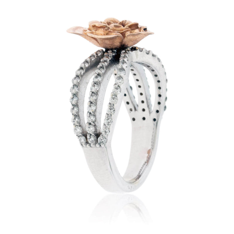 Rose Inspired Ring with Diamond Accents - Park City Jewelers