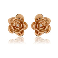 Rose Stud Earrings with Diamond - Park City Jewelers