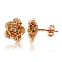 Rose Stud Earrings with Diamond - Park City Jewelers