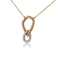 Rose & White Gold Link Style Diamond Pendant - Park City Jewelers