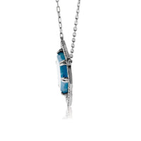 Rough Aquamarine & Diamond Halo Style Pendant - Park City Jewelers