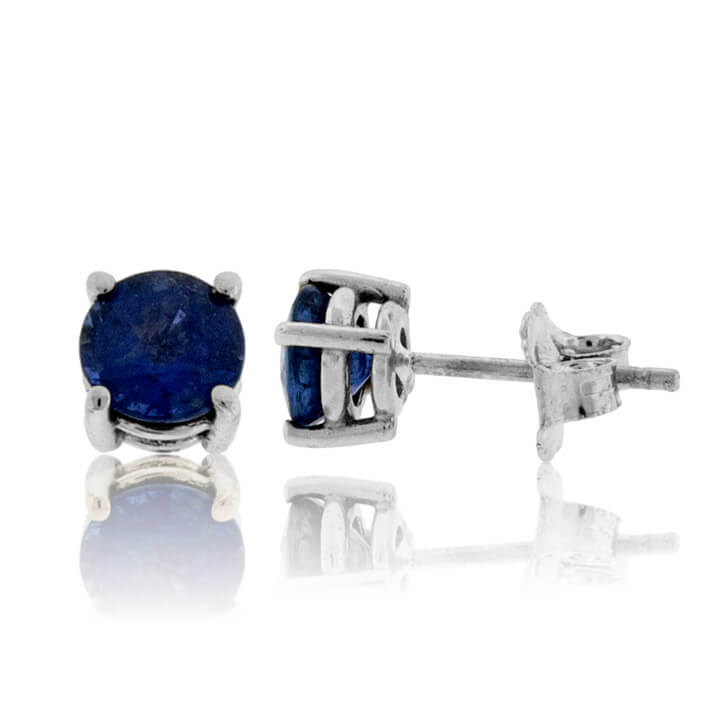 Round 5mm Blue Sapphire Stud Earrings - Park City Jewelers