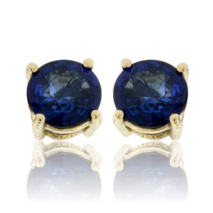 Round 6mm Blue Sapphire Stud Earrings - Park City Jewelers