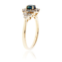 Round Alexandrite & Diamond Burst Halo Style Ring - Park City Jewelers