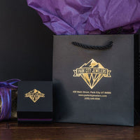 Round Amethyst & Diamond & Black Diamond Halo Pendant - Park City Jewelers
