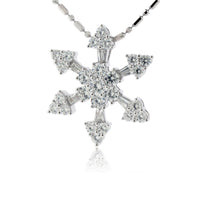 Round and Baguette Diamond Snowflake Pendant - Park City Jewelers