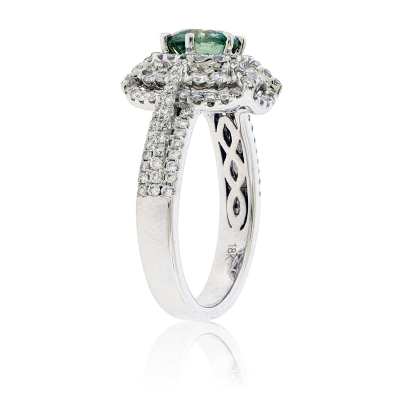 Round Blue Diamond & Diamond Decorative Ring - Park City Jewelers
