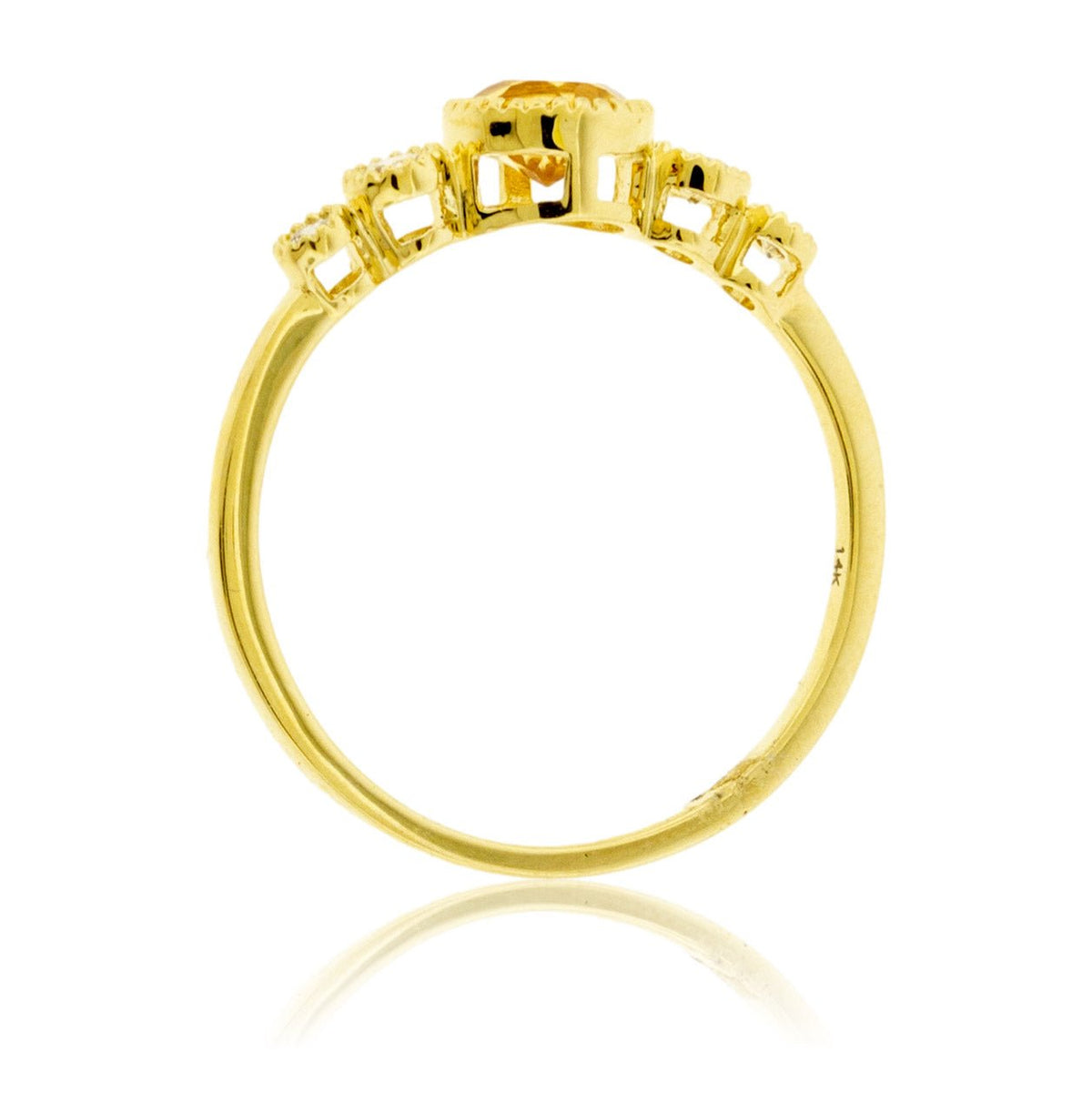 Round Citrine and Diamond Accented Ring - Park City Jewelers