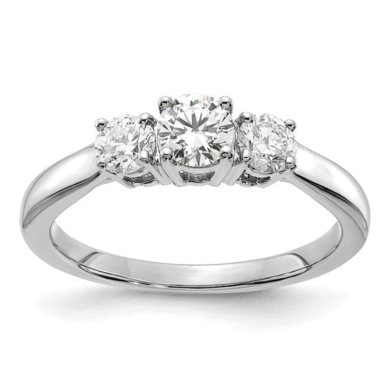 Round Cut 3 Stone Lab Grown Diamond Engagement Ring - Park City Jewelers