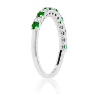 Round Emerald & Alternating Diamond Ring - Park City Jewelers