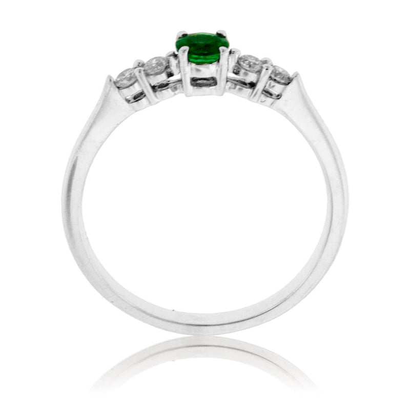 Round Emerald and Diamond Accented Band - Park City Jewelers