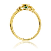 Round Emerald & Diamond Side Accented Ring - Park City Jewelers