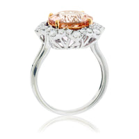 Round Fancy Cut Morganite & Diamond Classic Halo Ring - Park City Jewelers