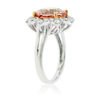 Round Fancy Cut Morganite & Diamond Classic Halo Ring - Park City Jewelers