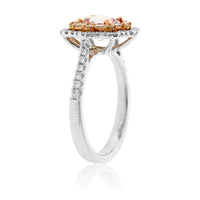 Round Fancy Cut Morganite & Diamond Double Halo Ring - Park City Jewelers