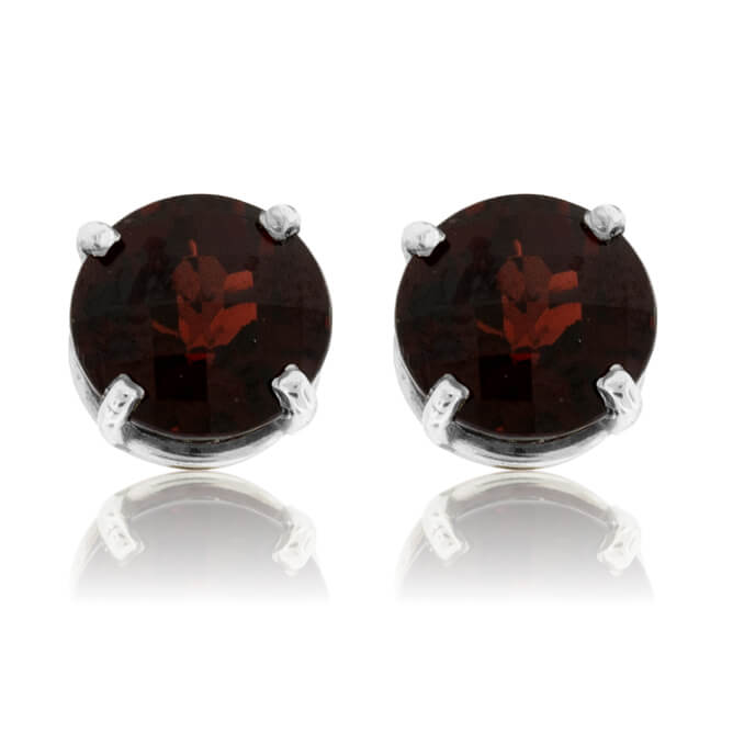 Round Garnet Stud Earrings - Park City Jewelers
