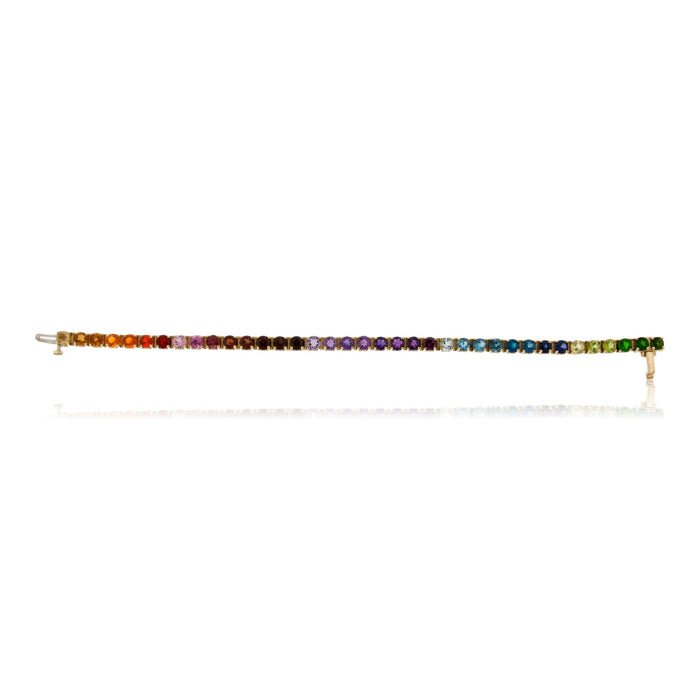Round Rainbow Sapphire Tennis Bracelet - Park City Jewelers
