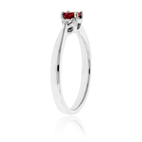 Round Red Beryl & Round Diamond Platinum Ring - Park City Jewelers